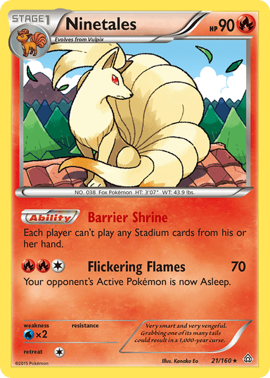 Carta Ninetales 21/160 do set Primal Clash — Pokémon TCG | Bynx