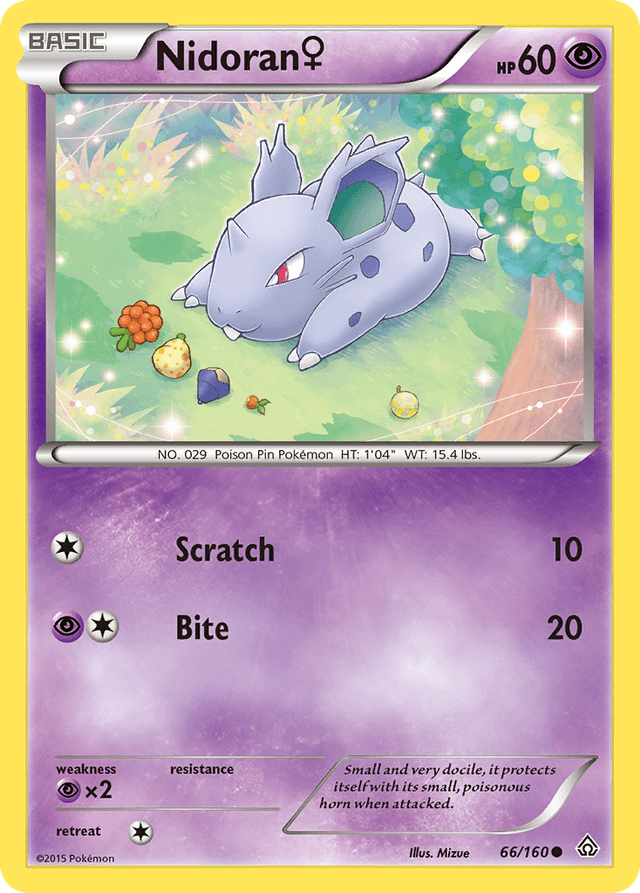 Carta Nidoran ♀ 66/160 do set Primal Clash — Pokémon TCG | Bynx