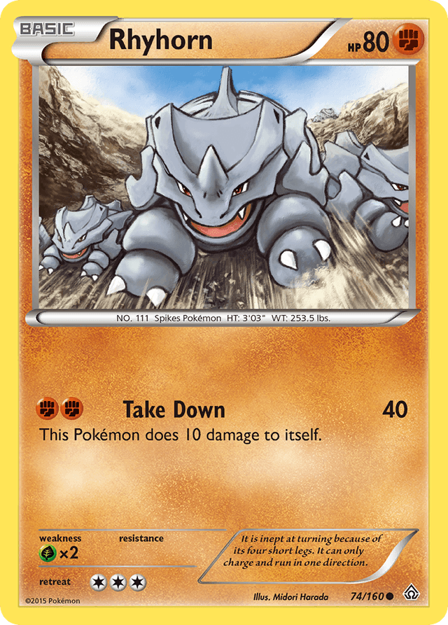 Carta Rhyhorn 74/160 do set Primal Clash — Pokémon TCG | Bynx