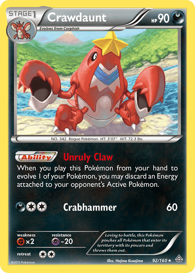 Carta Crawdaunt 92/160 do set Primal Clash — Pokémon TCG | Bynx