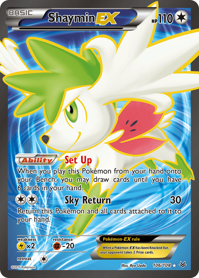 Carta Shaymin-EX 106/108 do set Roaring Skies — Pokémon TCG | Bynx