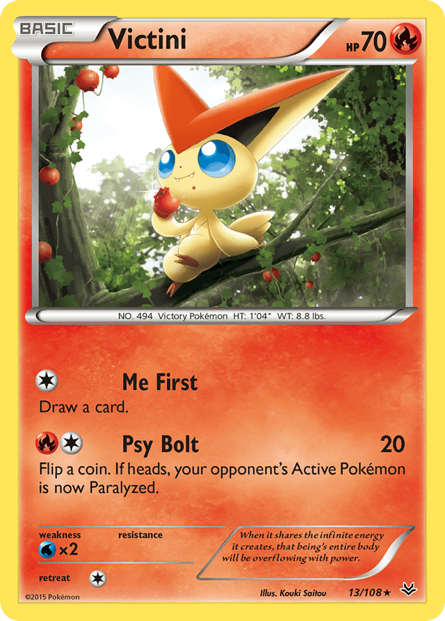 Carta Victini 13/108 do set Roaring Skies — Pokémon TCG | Bynx