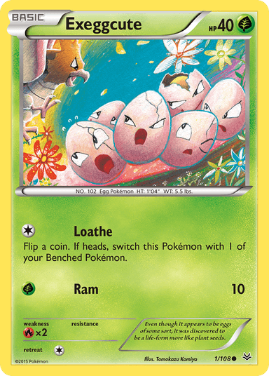 Carta Exeggcute 1/108 do set Roaring Skies — Pokémon TCG | Bynx