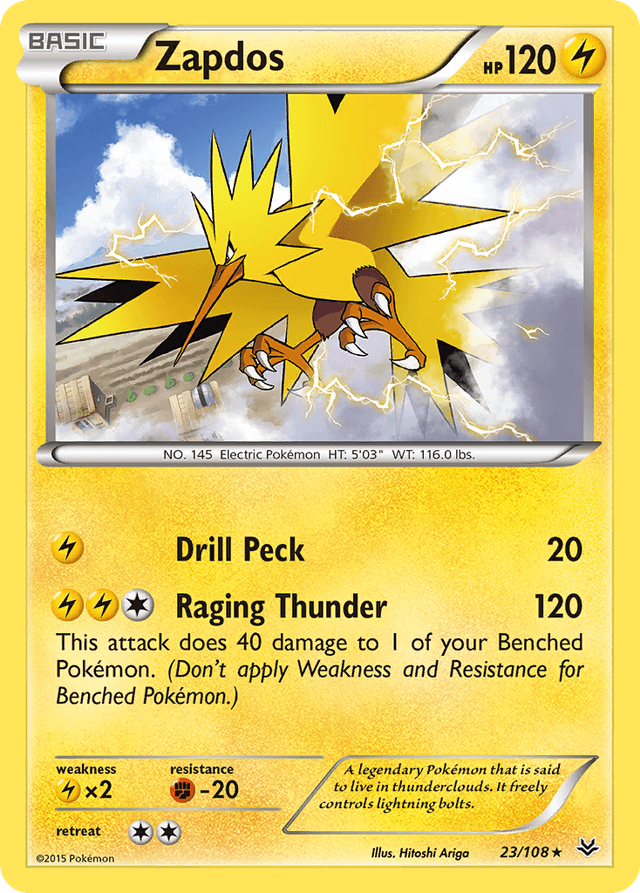 Carta Zapdos 23/108 do set Roaring Skies — Pokémon TCG | Bynx