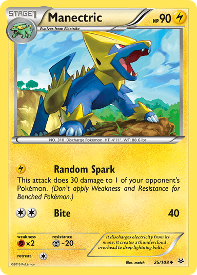 Carta Manectric 25/108 do set Roaring Skies — Pokémon TCG | Bynx