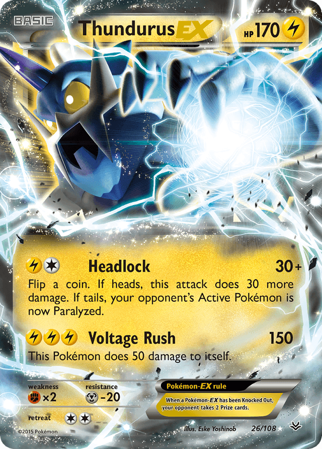 Carta Thundurus-EX 26/108 do set Roaring Skies — Pokémon TCG | Bynx
