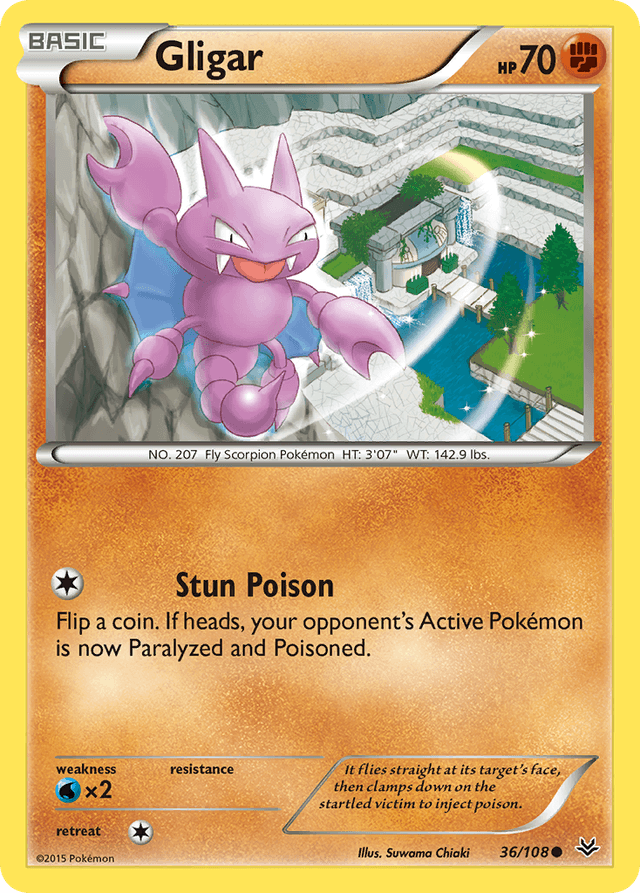 Carta Gligar 36/108 do set Roaring Skies — Pokémon TCG | Bynx