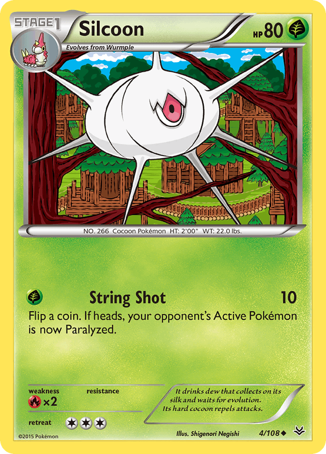 Carta Silcoon 4/108 do set Roaring Skies — Pokémon TCG | Bynx