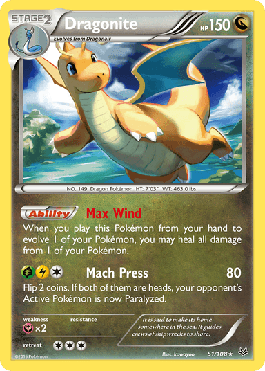 Carta Dragonite 51/108 do set Roaring Skies — Pokémon TCG | Bynx