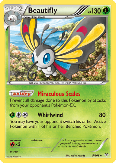 Carta Beautifly 5/108 do set Roaring Skies — Pokémon TCG | Bynx