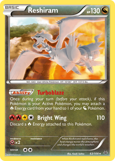 Carta Reshiram 63/108 do set Roaring Skies — Pokémon TCG | Bynx