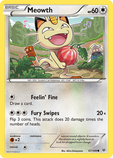 Carta Meowth 67/108 do set Roaring Skies — Pokémon TCG | Bynx