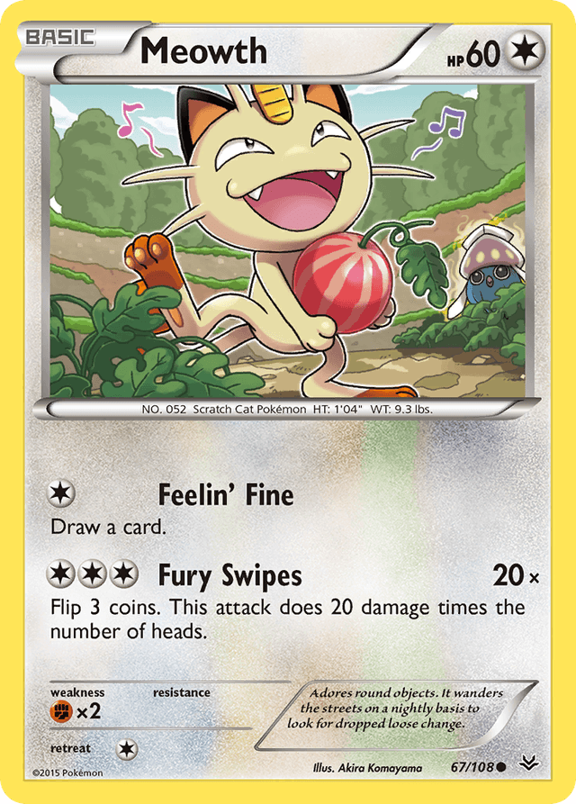 Carta Meowth 67/108 do set Roaring Skies — Pokémon TCG | Bynx