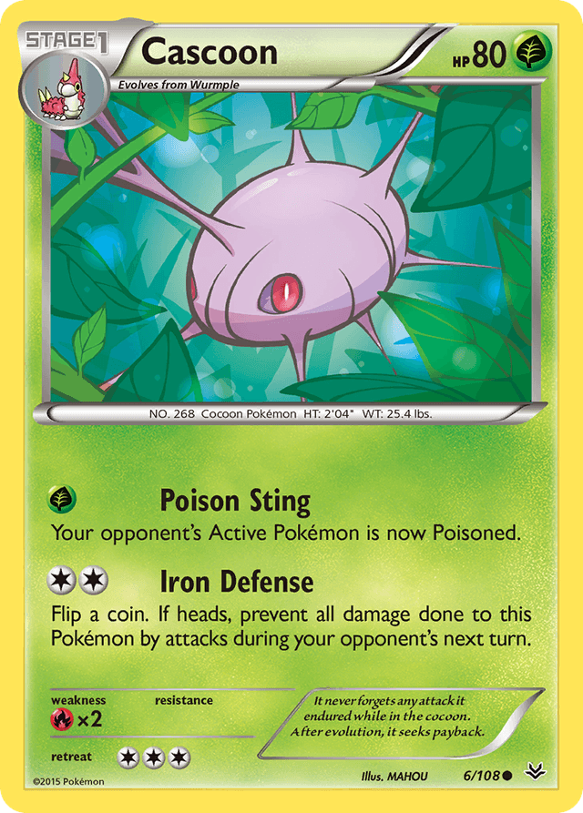 Carta Cascoon 6/108 do set Roaring Skies — Pokémon TCG | Bynx