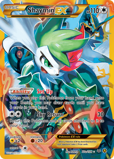 Carta Shaymin-EX 77a/108 do set Roaring Skies — Pokémon TCG | Bynx