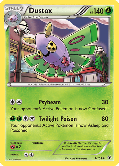 Carta Dustox 7/108 do set Roaring Skies — Pokémon TCG | Bynx