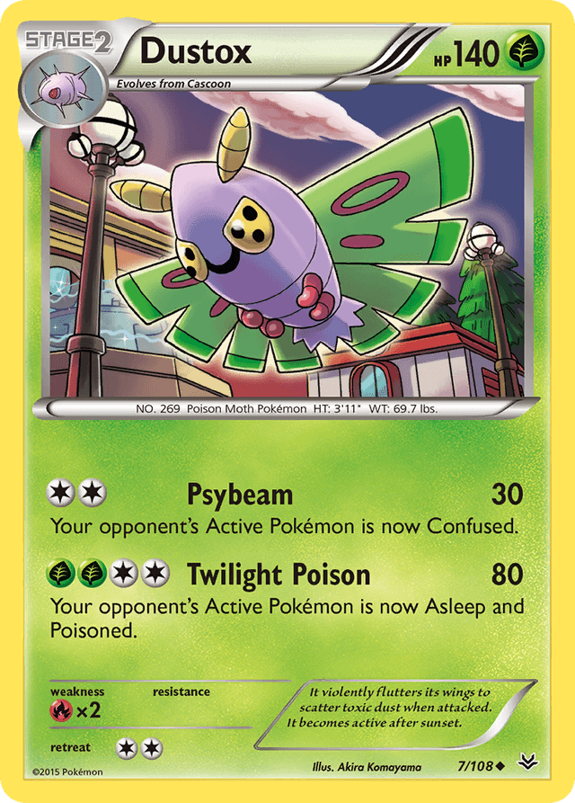 Carta Dustox 7/108 do set Roaring Skies — Pokémon TCG | Bynx