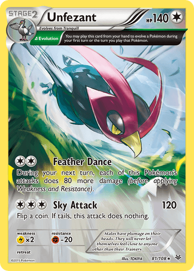Carta Unfezant 81/108 do set Roaring Skies — Pokémon TCG | Bynx