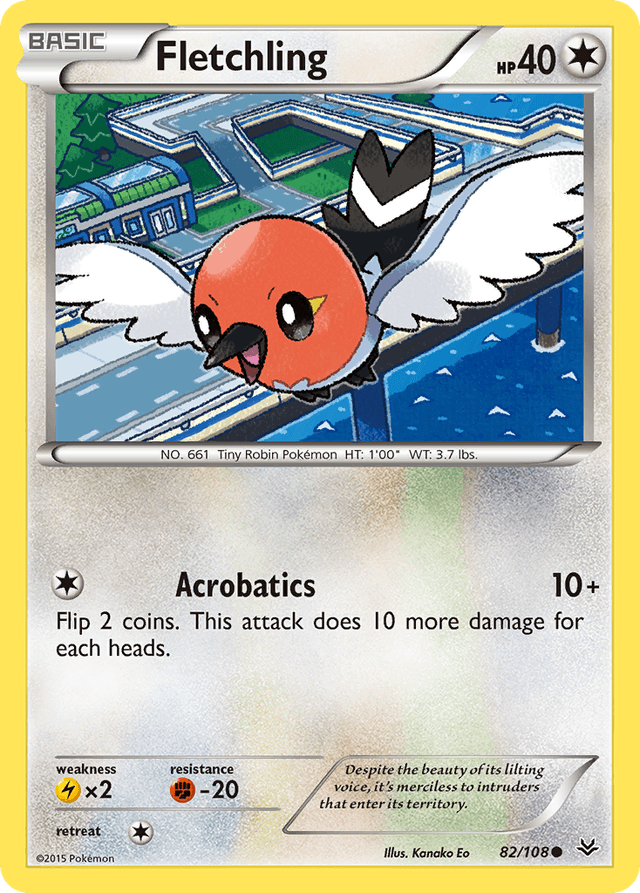 Carta Fletchling 82/108 do set Roaring Skies — Pokémon TCG | Bynx