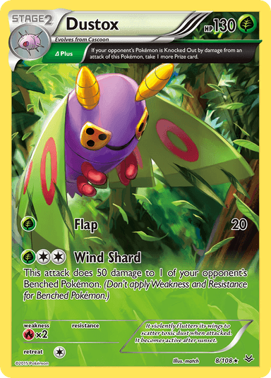 Carta Dustox 8/108 do set Roaring Skies — Pokémon TCG | Bynx