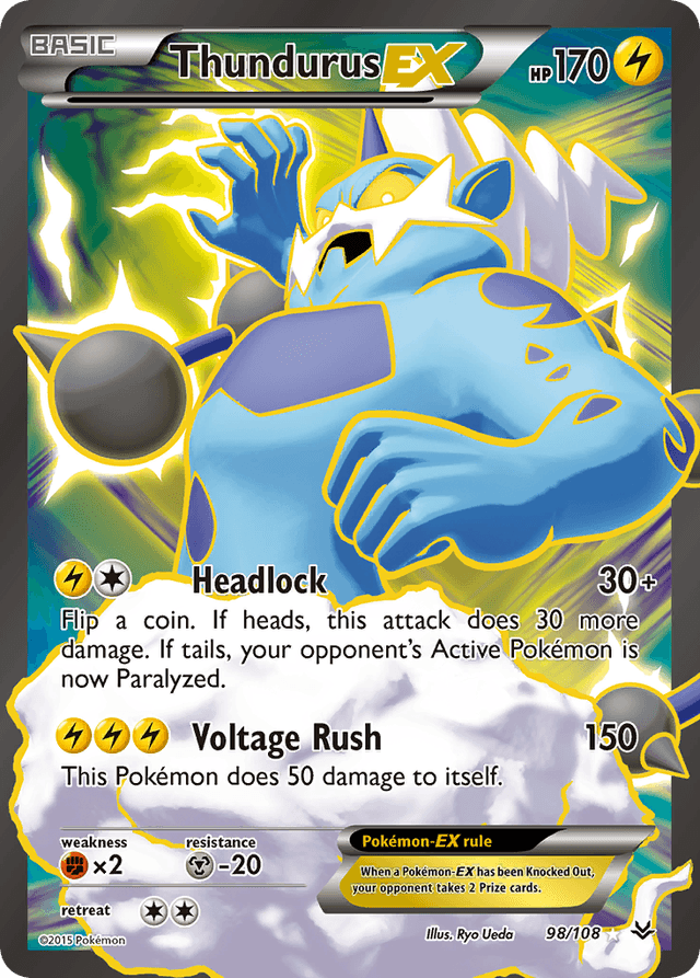 Carta Thundurus-EX 98/108 do set Roaring Skies — Pokémon TCG | Bynx