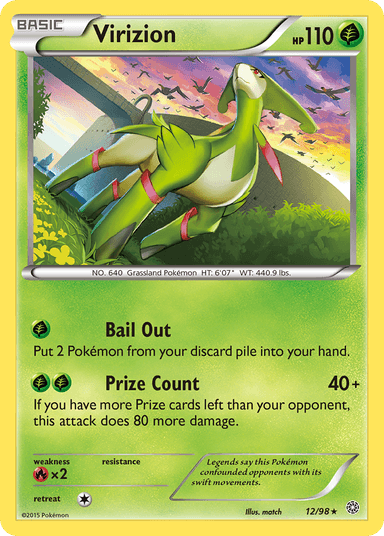 Carta Virizion 12/98 do set Ancient Origins — Pokémon TCG | Bynx