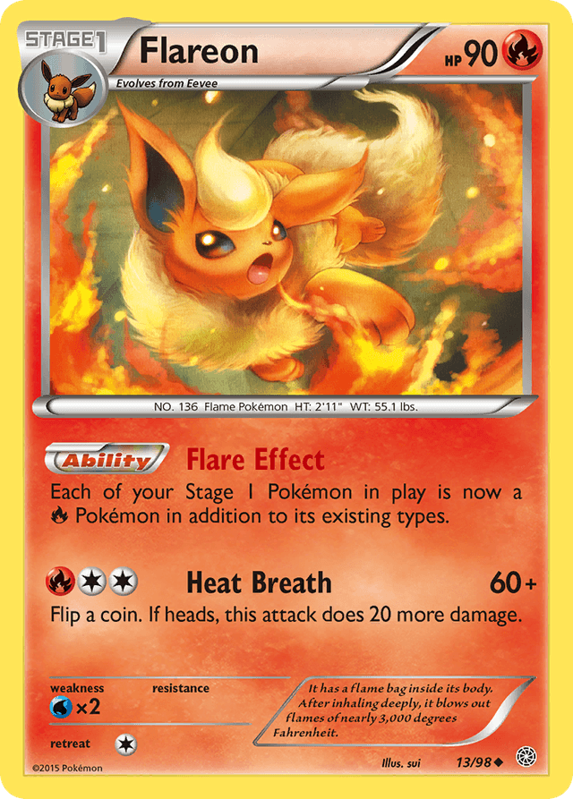 Carta Flareon 13/98 do set Ancient Origins — Pokémon TCG | Bynx