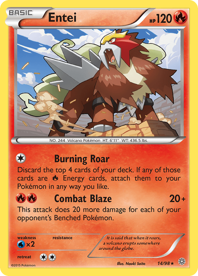 Carta Entei 14/98 do set Ancient Origins — Pokémon TCG | Bynx