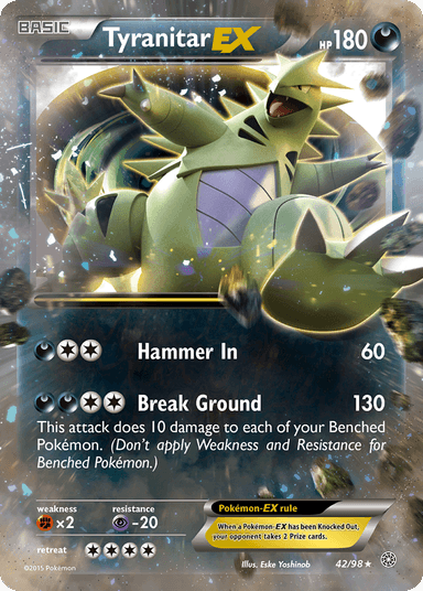 Carta Tyranitar-EX 42/98 do set Ancient Origins — Pokémon TCG | Bynx