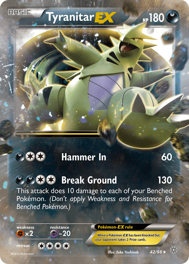 Carta Tyranitar-EX 42/98 do set Ancient Origins — Pokémon TCG | Bynx