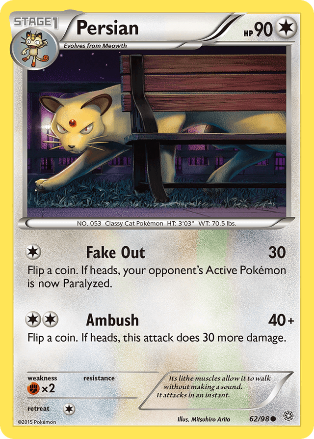 Carta Persian 62/98 do set Ancient Origins — Pokémon TCG | Bynx