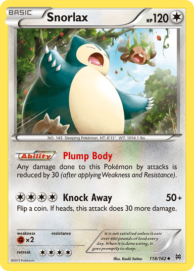 Carta Snorlax 118/162 do set BREAKthrough — Pokémon TCG | Bynx