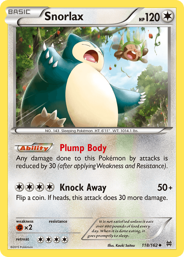 Carta Snorlax 118/162 do set BREAKthrough — Pokémon TCG | Bynx