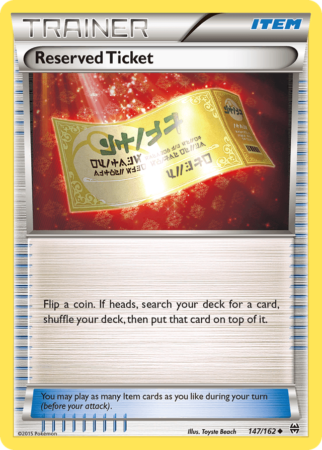Carta Reserved Ticket 147/162 do set BREAKthrough — Pokémon TCG | Bynx