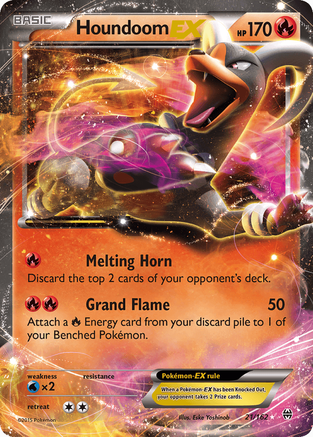 Carta Houndoom-EX 21/162 do set BREAKthrough — Pokémon TCG | Bynx