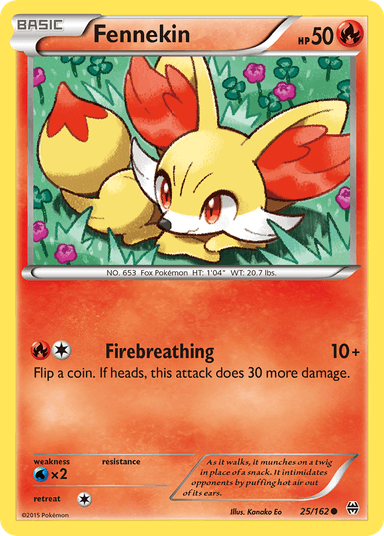Carta Fennekin 25/162 do set BREAKthrough — Pokémon TCG | Bynx