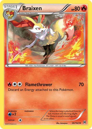 Carta Braixen 26/162 do set BREAKthrough — Pokémon TCG | Bynx
