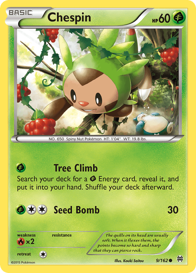 Carta Chespin 9/162 do set BREAKthrough — Pokémon TCG | Bynx