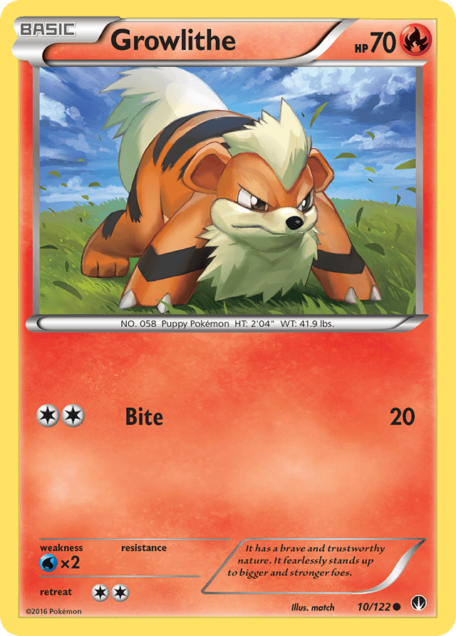 Carta Growlithe 10/122 do set BREAKpoint — Pokémon TCG | Bynx