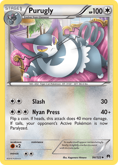 Carta Purugly 94/122 do set BREAKpoint — Pokémon TCG | Bynx