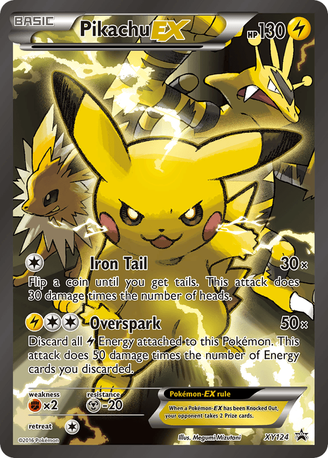 Carta Pikachu-EX XY124/211 do set XY Black Star Promos — Pokémon TCG | Bynx