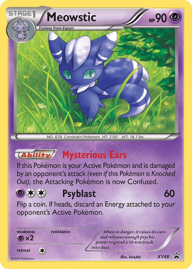 Carta Meowstic XY48/211 do set XY Black Star Promos — Pokémon TCG | Bynx