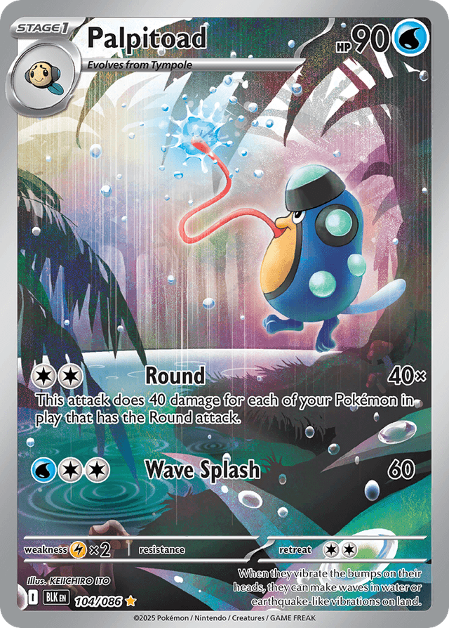 Carta Palpitoad 104/86 do set Black Bolt — Pokémon TCG | Bynx