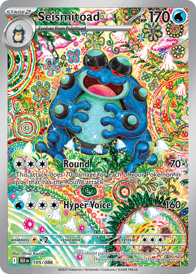Carta Seismitoad 105/86 do set Black Bolt — Pokémon TCG | Bynx