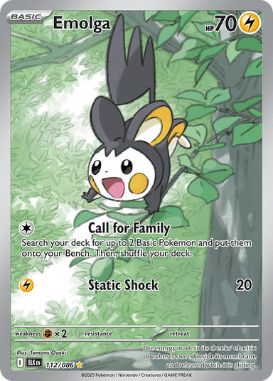 Carta Emolga 112/86 do set Black Bolt — Pokémon TCG | Bynx