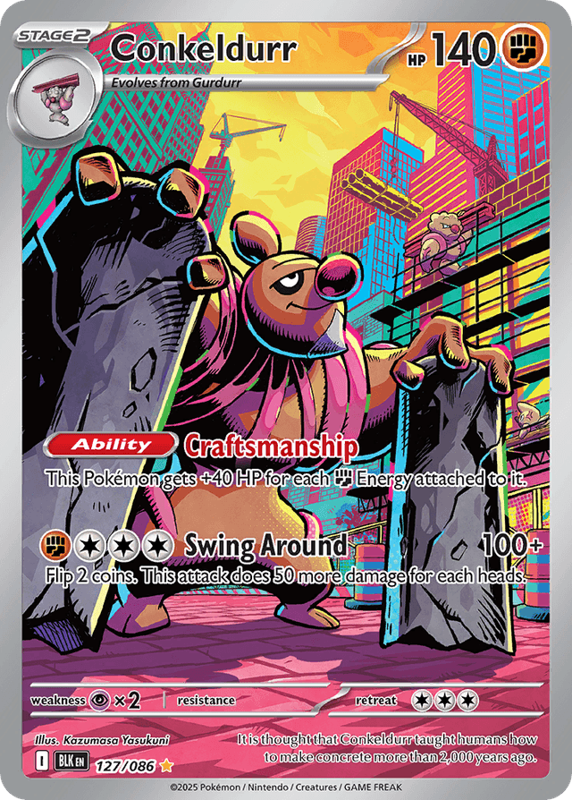 Carta Conkeldurr 127/86 do set Black Bolt — Pokémon TCG | Bynx