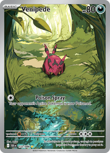 Carta Venipede 132/86 do set Black Bolt — Pokémon TCG | Bynx
