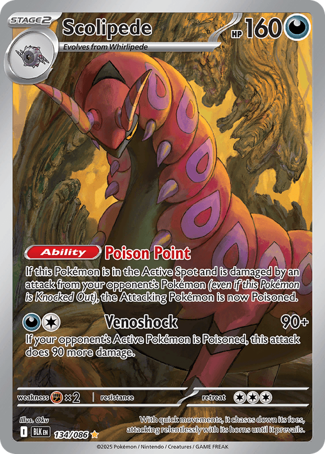 Carta Scolipede 134/86 do set Black Bolt — Pokémon TCG | Bynx