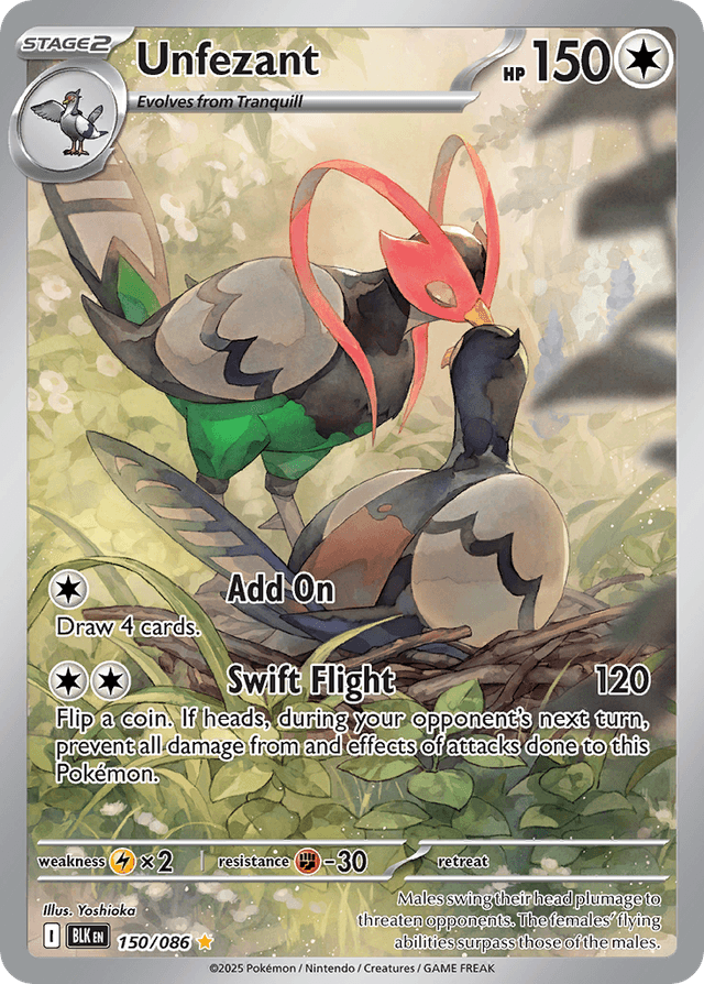 Carta Unfezant 150/86 do set Black Bolt — Pokémon TCG | Bynx