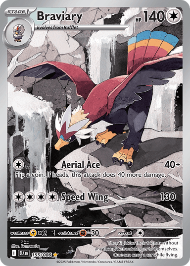 Carta Braviary 155/86 do set Black Bolt — Pokémon TCG | Bynx